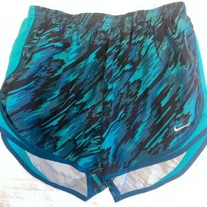 Nike Women's Blue and Black Athletic Shorts